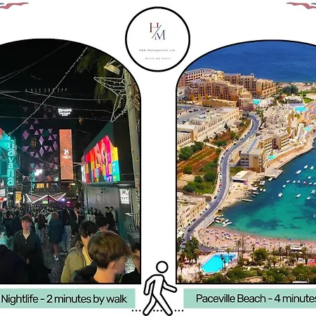 Paceville - 2a - Bright 2br With Balcony & Ac Near Night Life * Saint Julian's