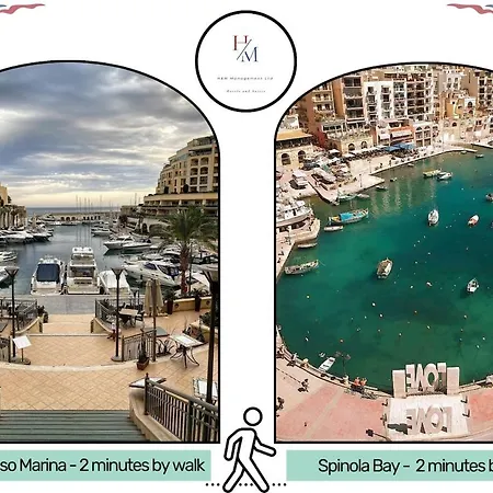 公寓 Paceville - 2a - Bright 2br With Balcony & Ac Near Night Life *