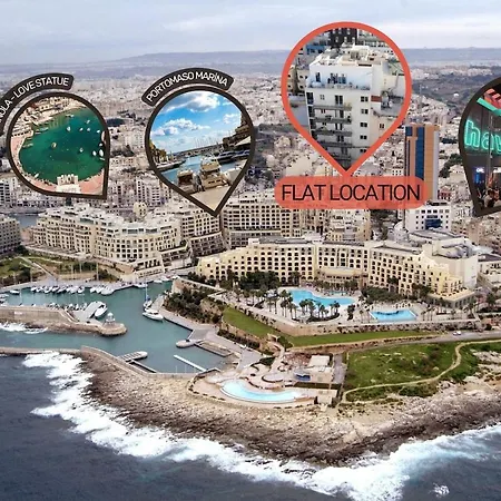 Διαμέρισμα Paceville - 2a - Bright 2br With Balcony & Ac Near Night Life