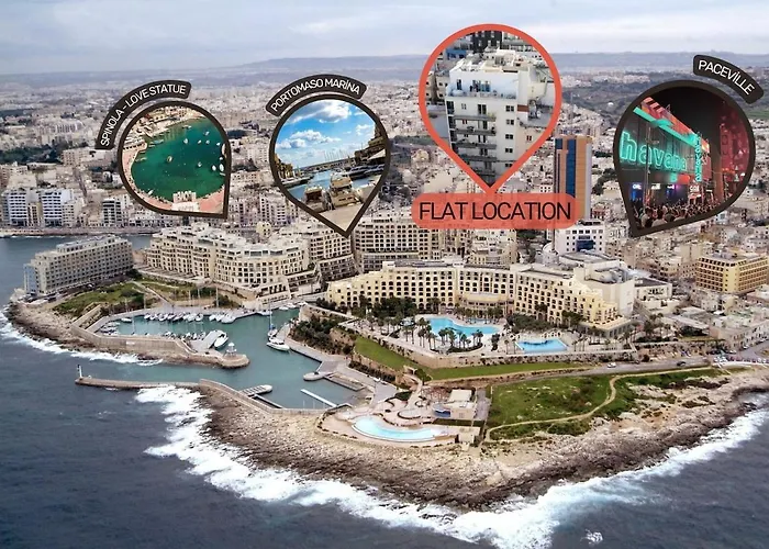 Lägenhet Paceville - 2a - Bright 2br With Balcony & Ac Near Night Life